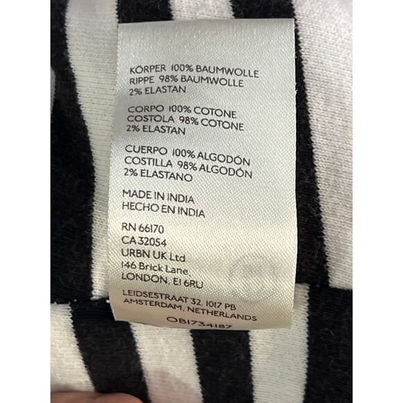 We The Free Off The Shelf Maxi Tunic Dress Black White Striped Cotton L - Picture 11 of 11